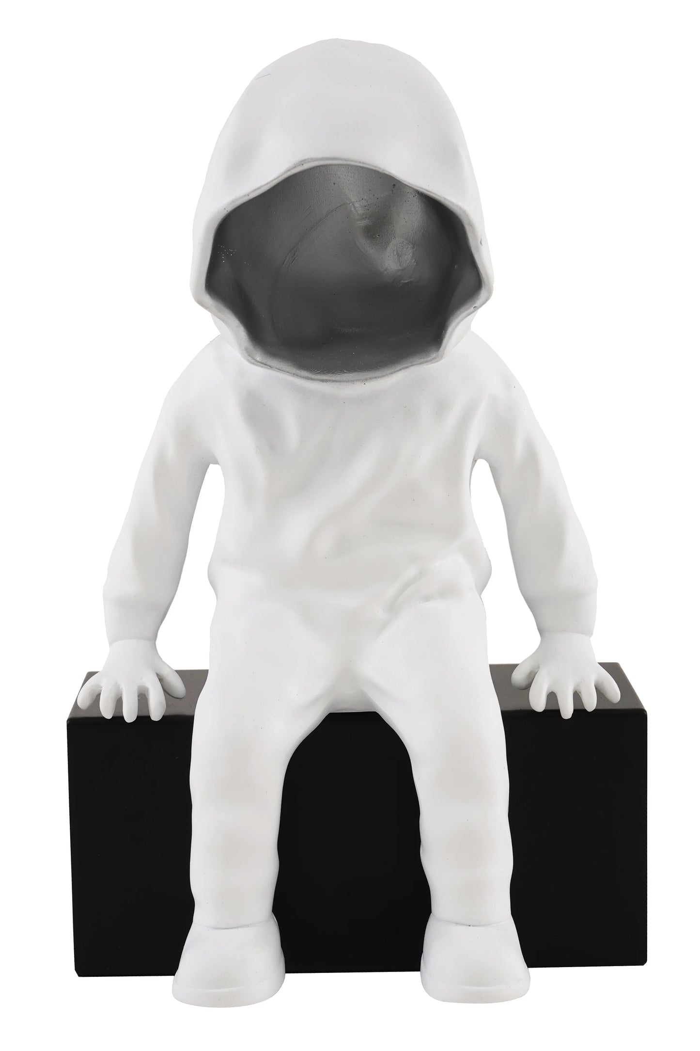 Sitting Hoodie Man Sculpture