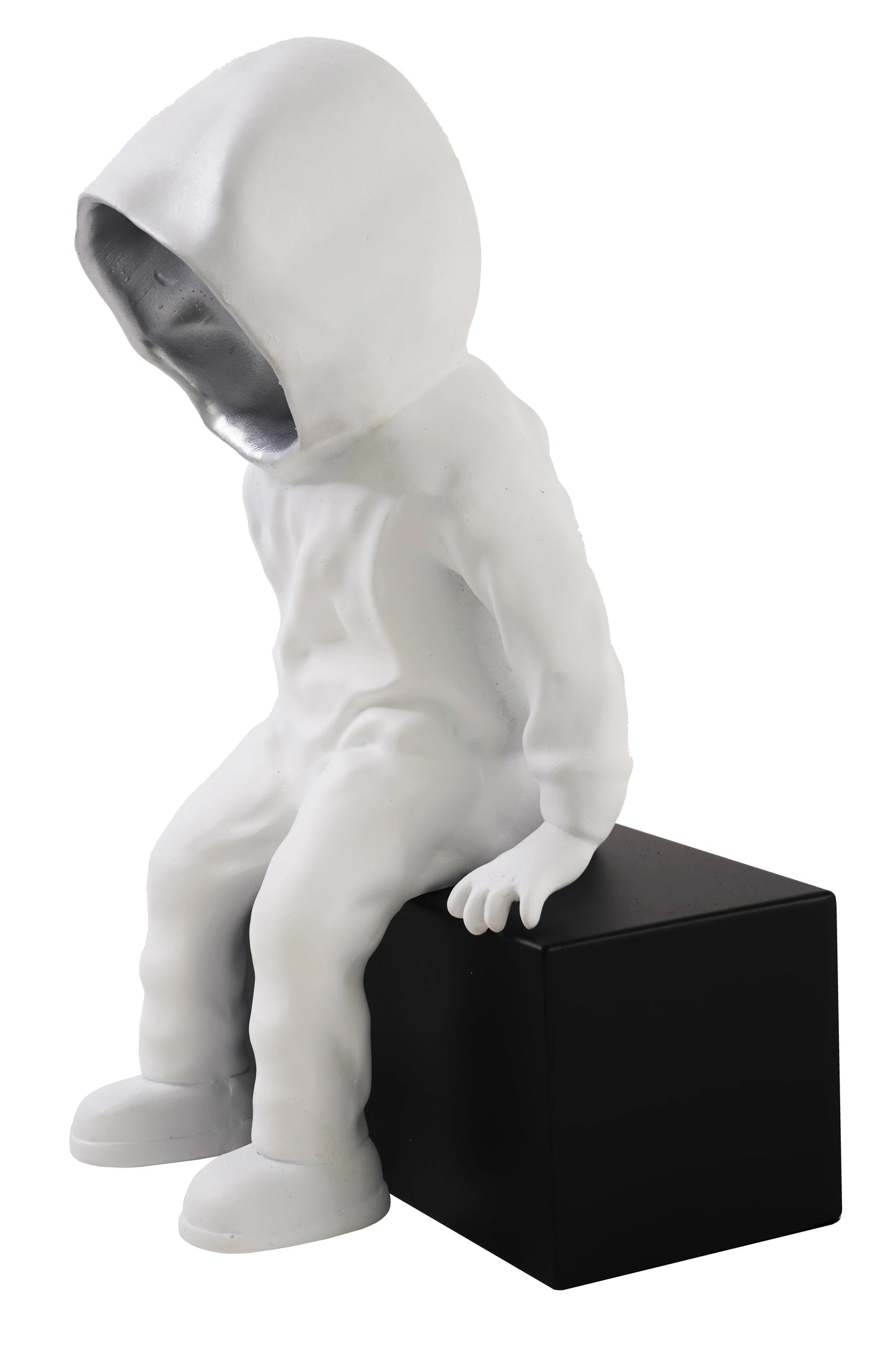 Sitting Hoodie Man Sculpture