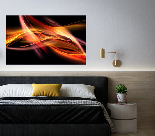 Abstract Orange Glass Wall Art 60"x36"