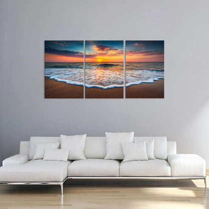 3pc Ocean Views Glass Wall Art 24"x36"