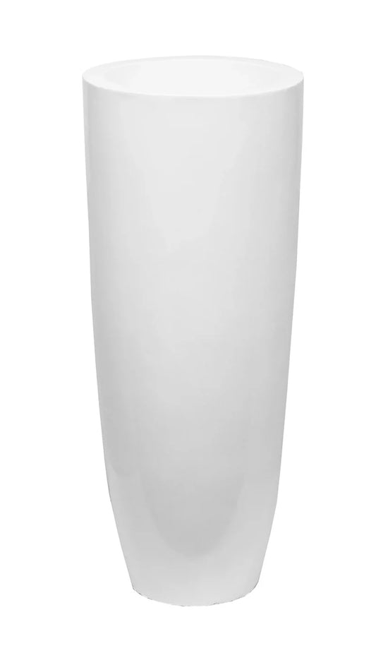 White Round Bottom Floor Vase Planters