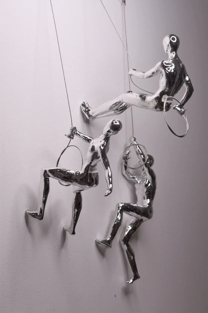 3-Piece Wall Climber Sculpture Set