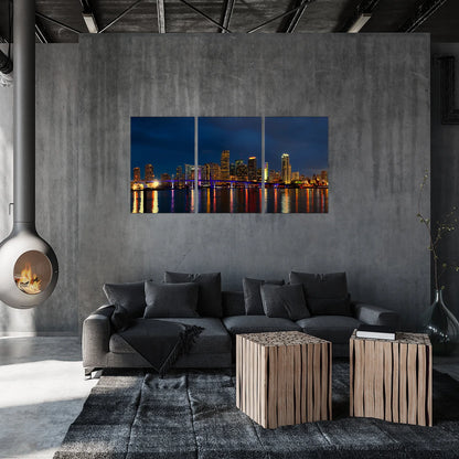3pc Miami Glass Wall Art 24"x36"