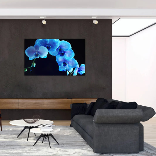 Blue Orchid Glass Wall Art 60"x36"