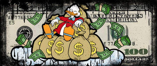 Money Bill Glass Wall Art 60"x26"