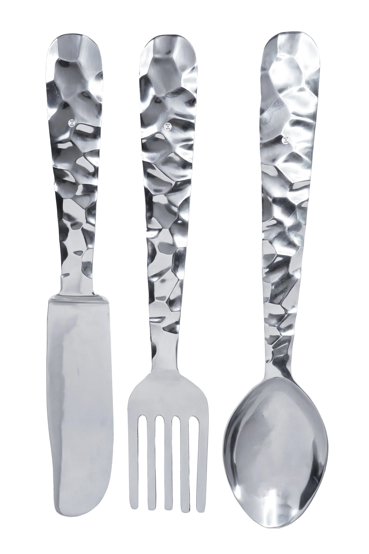 3pc Aluminum Utensil Kitchen Wall Decor 23"