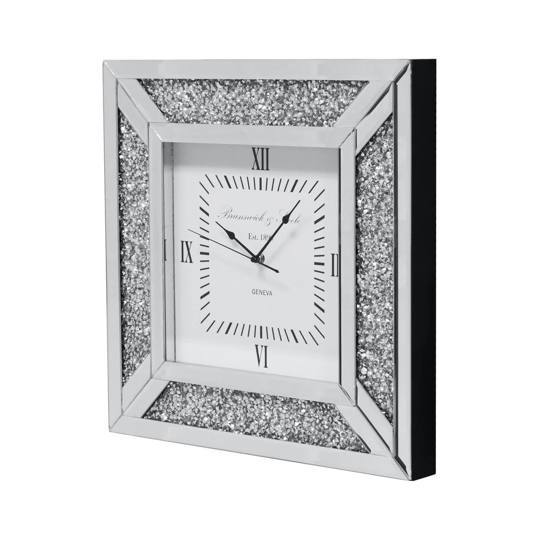 Diamond Mirror Square Wall Clock