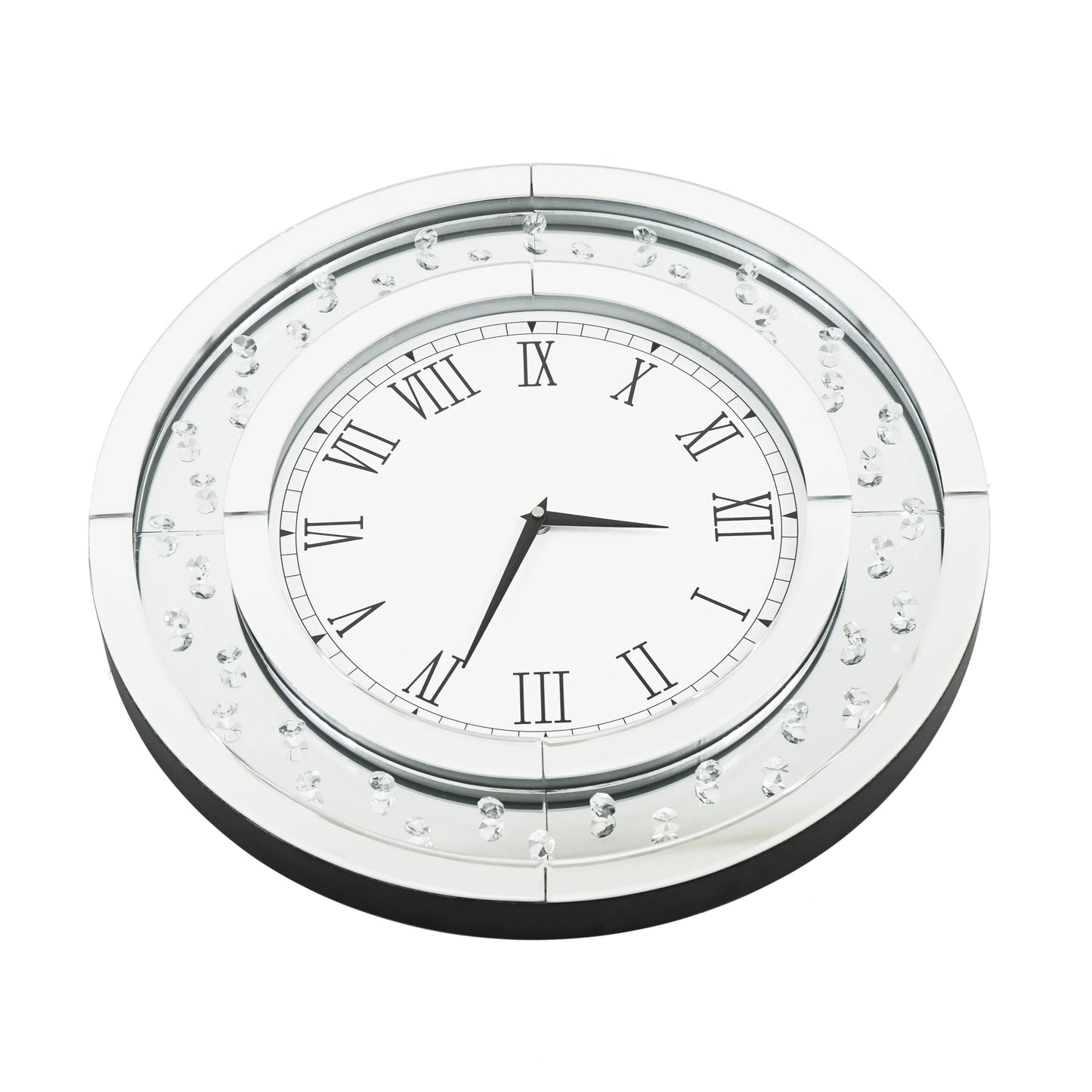 Round Mirrored Glass Wall Clock