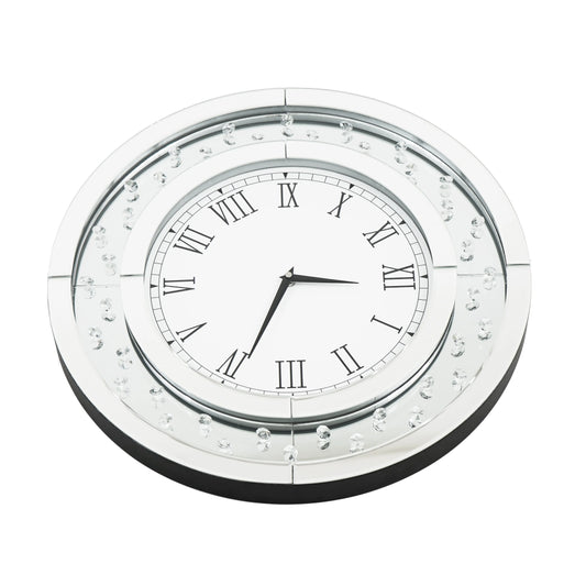 Round Mirrored Glass Wall Clock