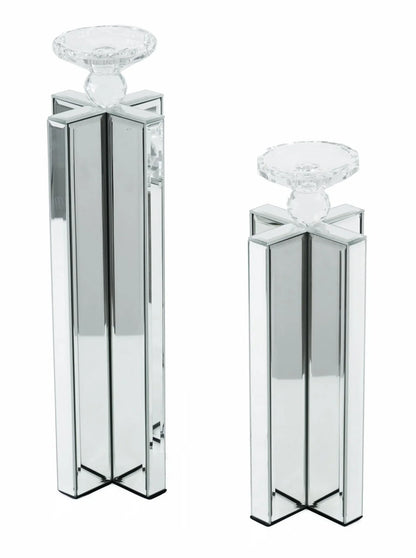 2pc Mirror Candle Holder Set