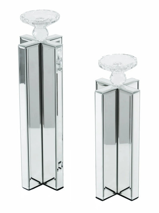 2pc Mirror Candle Holder Set