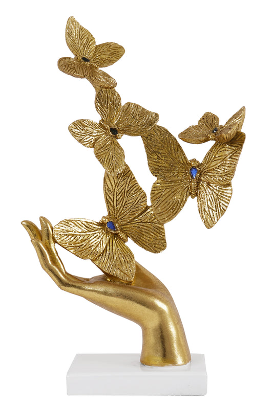 Hand with Butterfly Decorative Sculpture