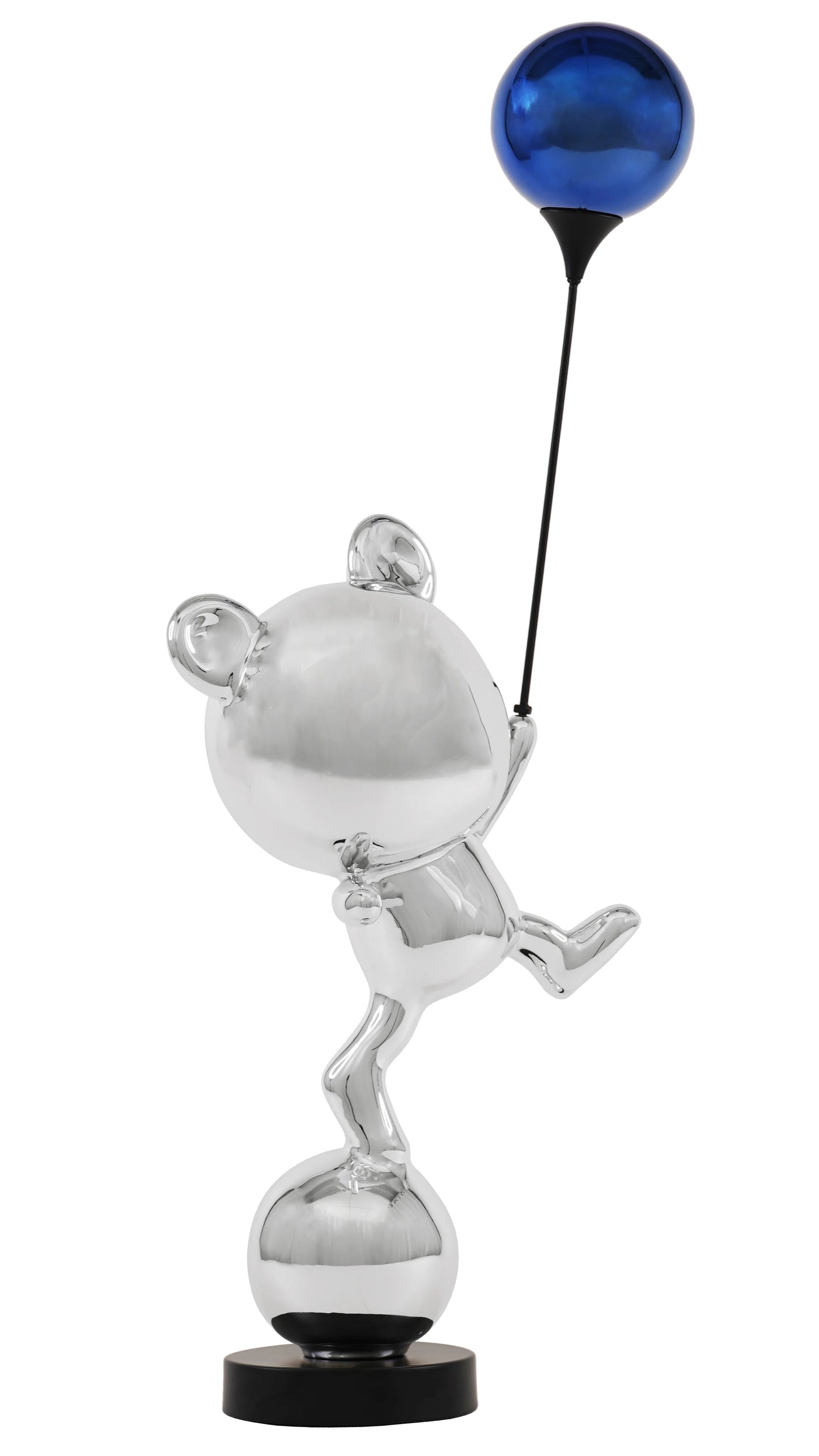 Chrome Elegance Bear Sculpture