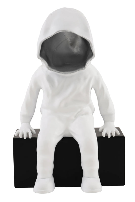 Sitting Hoodie Man Sculpture