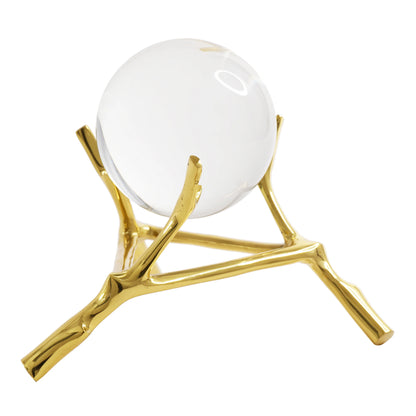 Abstract Crystal Sphere on Brass Base