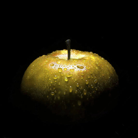 Apple Glass Wall Art - Yellow 24"x24"