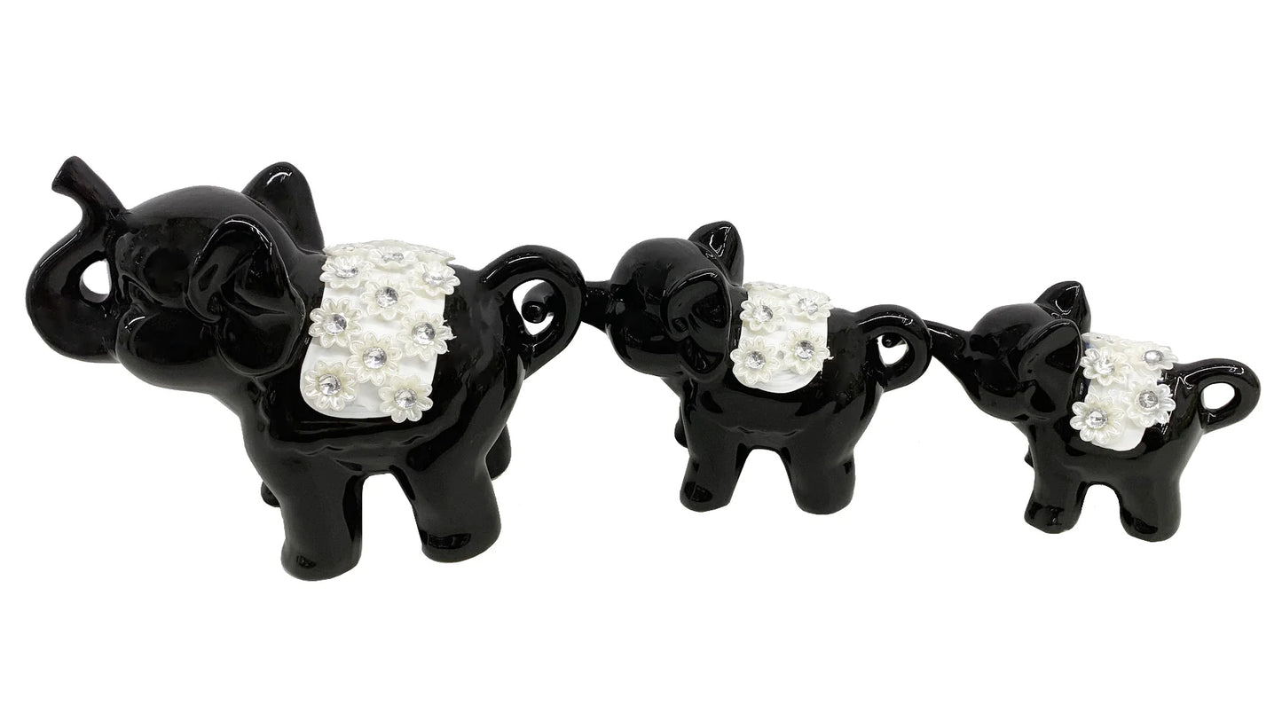 3-Piece Elephant Sculpture Set