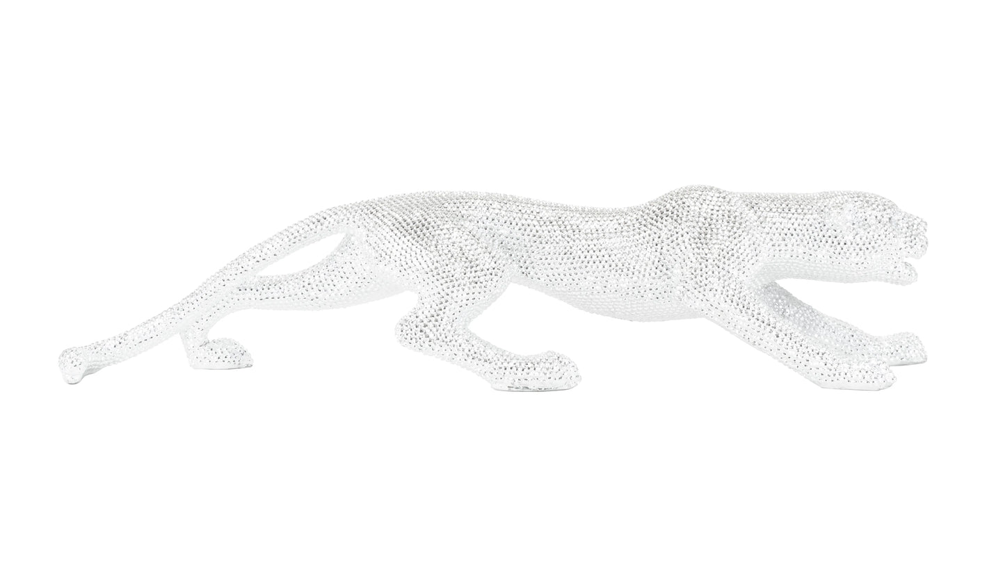 Silver Leopard Sculpture
