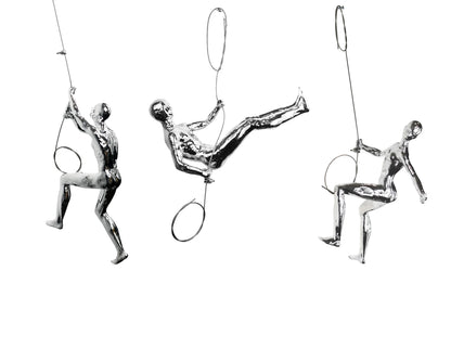 3-Piece Wall Climber Sculpture Set