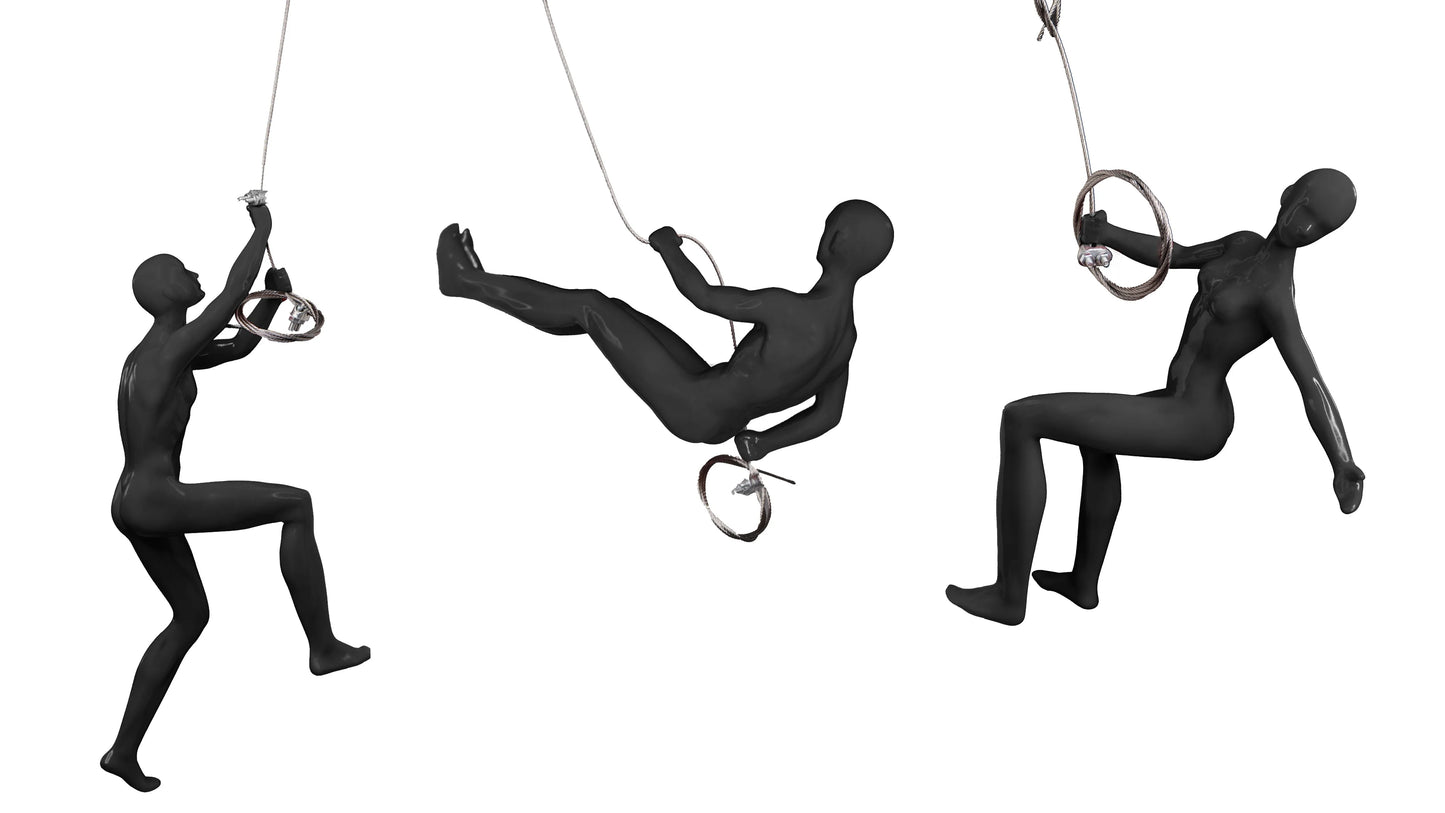 3-Piece Wall Climber Sculpture Set