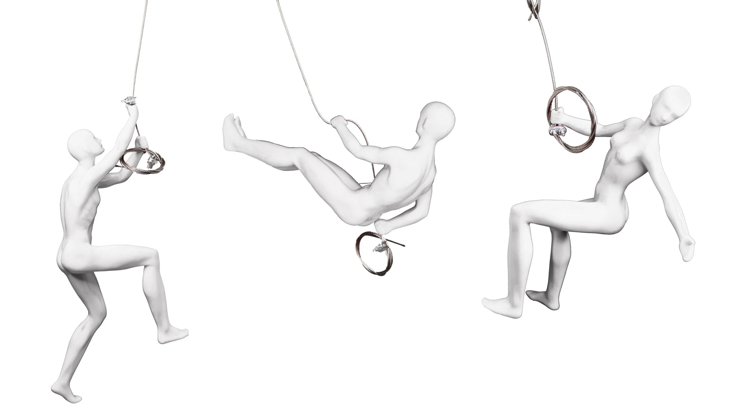 3-Piece Wall Climber Sculpture Set
