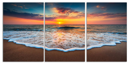 3pc Ocean Views Glass Wall Art 24"x36"