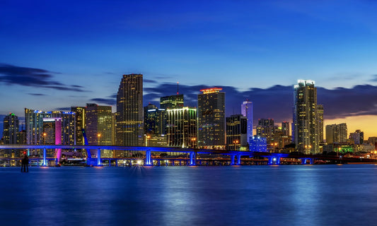 Miami City Glass Wall Art 60"x36"