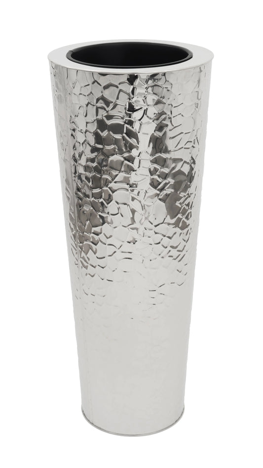 Hammered Stainless Steel Floor Vase Planter
