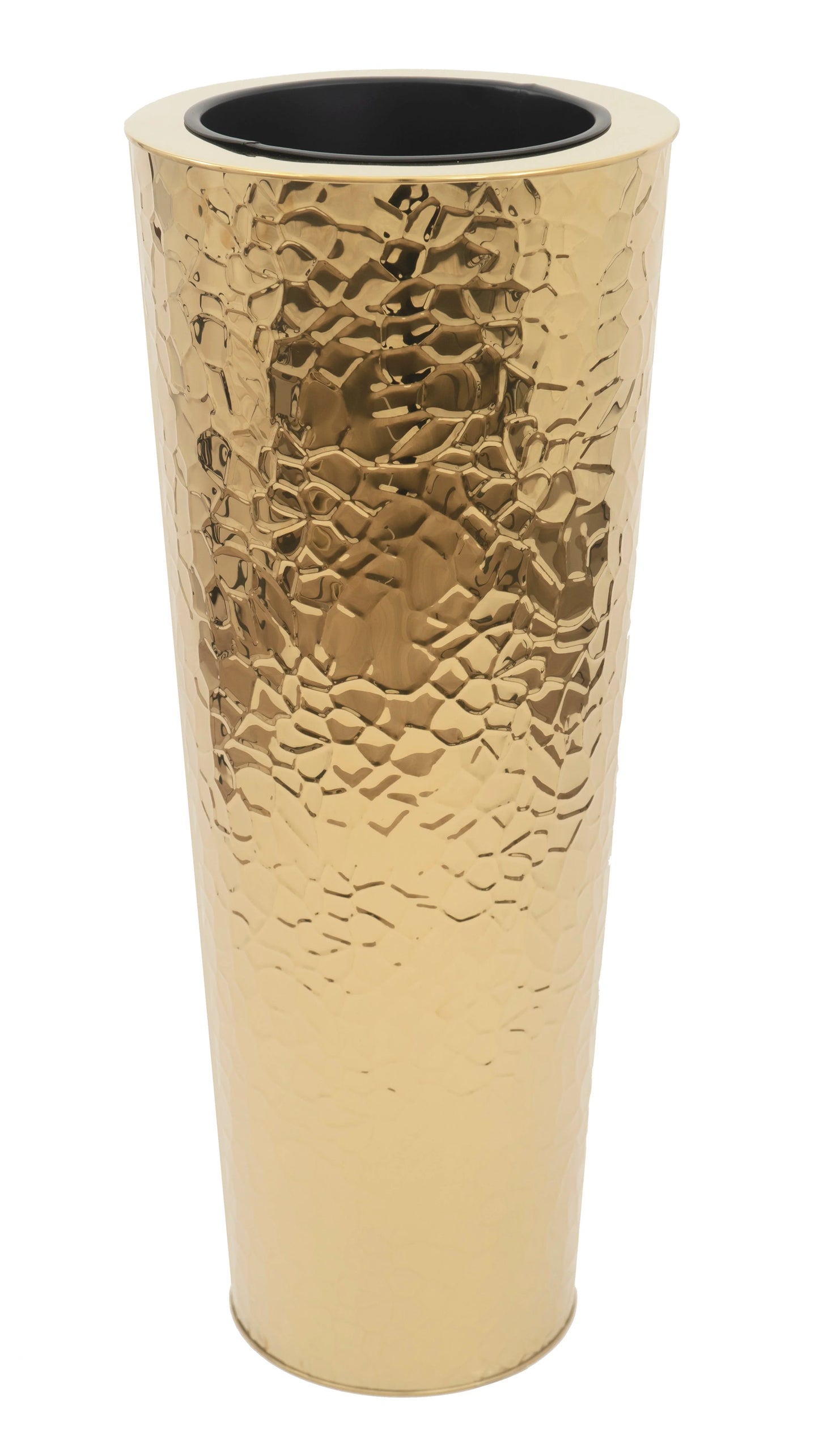 Gold Hammered Stainless Steel Floor Vase Planter