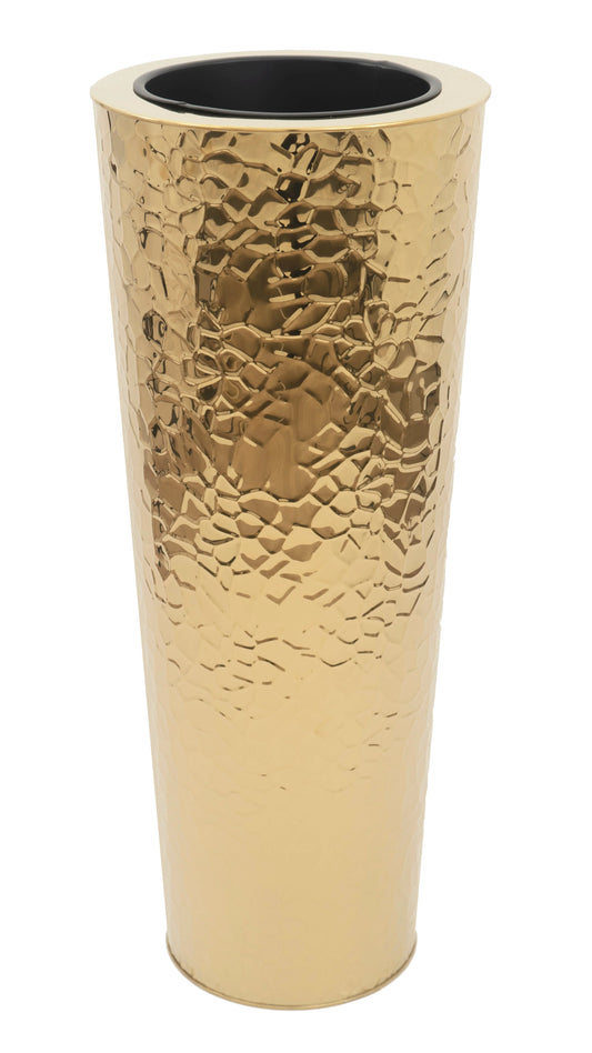 Gold Hammered Stainless Steel Floor Vase Planter