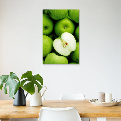 Green Apples Kitchen Glass Wall Art 24"x36"